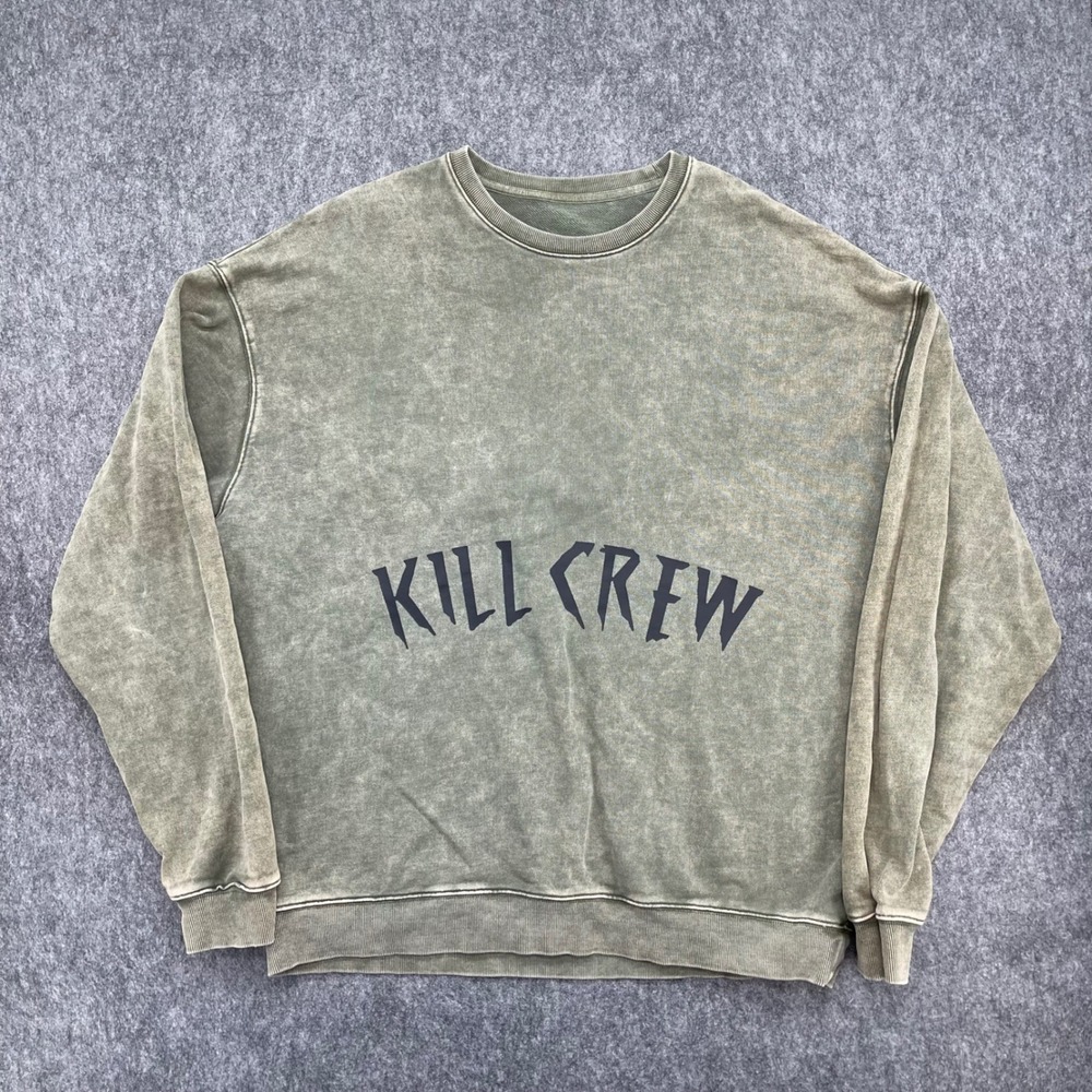 Kill Crew Sweatshirt 2XL Olive Green Cotton Logo Pullover